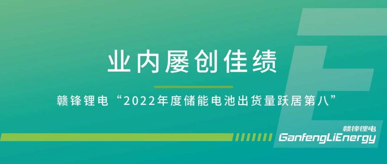 赣锋锂电“2022年度储能电池出货量跃居第八”，储能产品行业内屡获佳绩